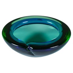 Cendrier vert et bleu de Murano