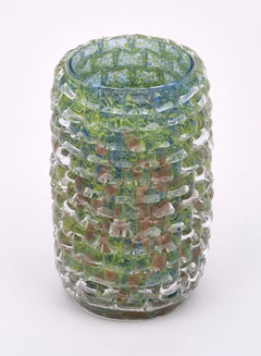 Murano Glass Green and Teal Vase