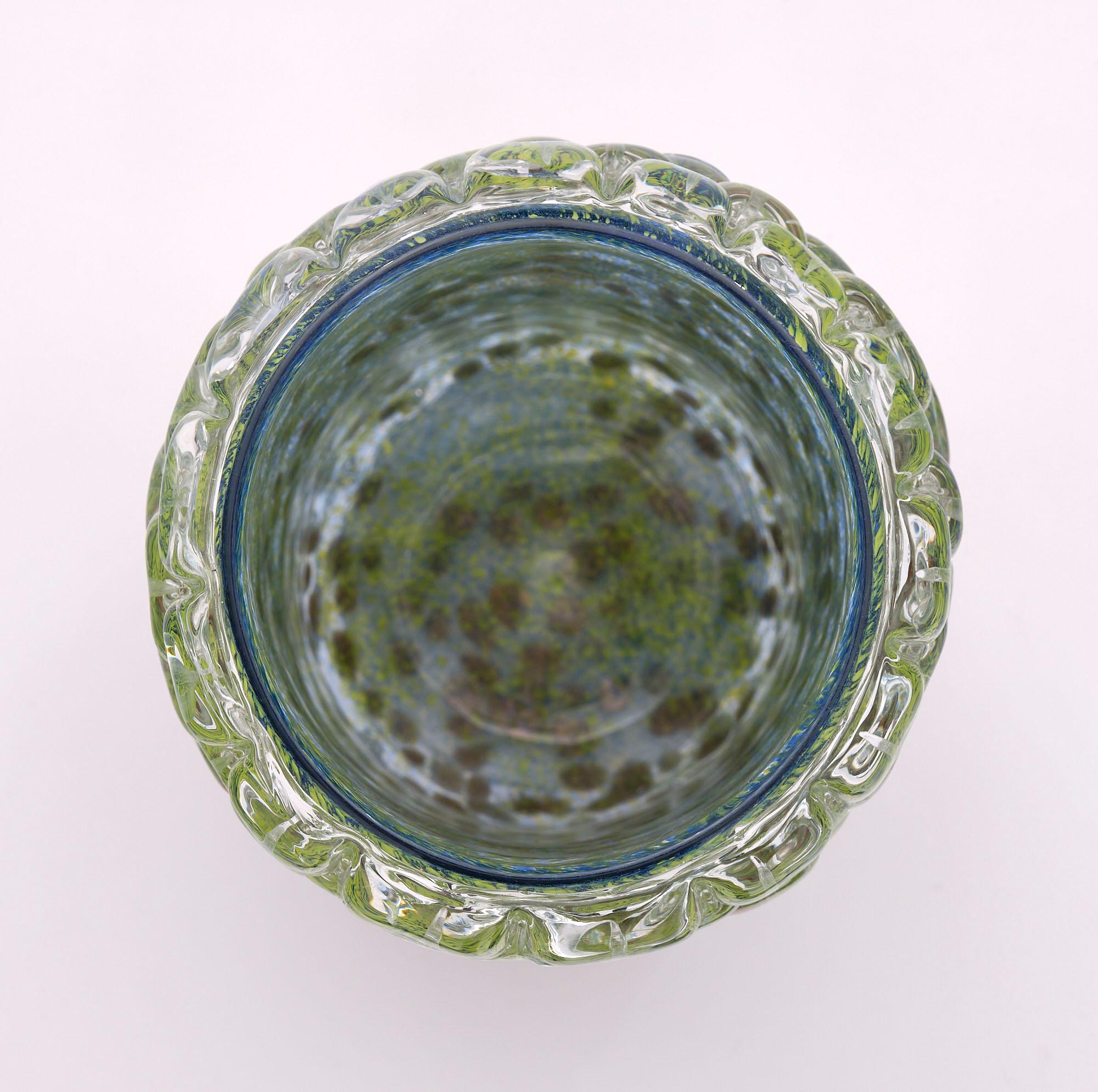 Vase en verre de Murano vert et sarcelle en vente 2