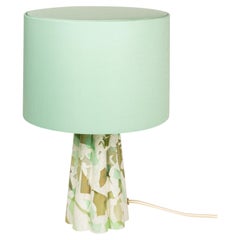 Murano Glass Green Bucket Lamp with Cotton Lampshade by Stories of Italy