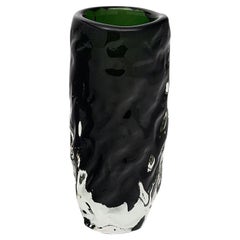 Vaso "Burri" verde in vetro di Murano