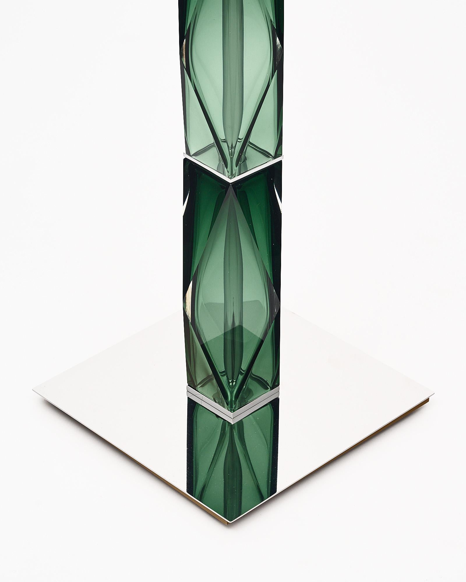 Murano Glass Green Floor Lamp For Sale 1
