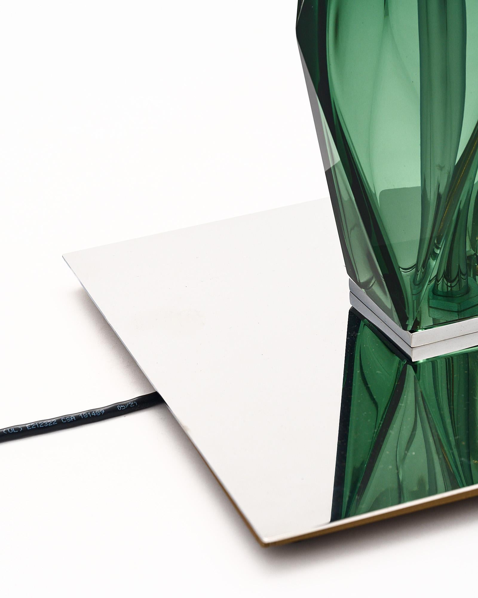 Murano Glass Green Floor Lamp For Sale 3
