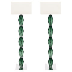 Murano Glass Green Floor Lamps