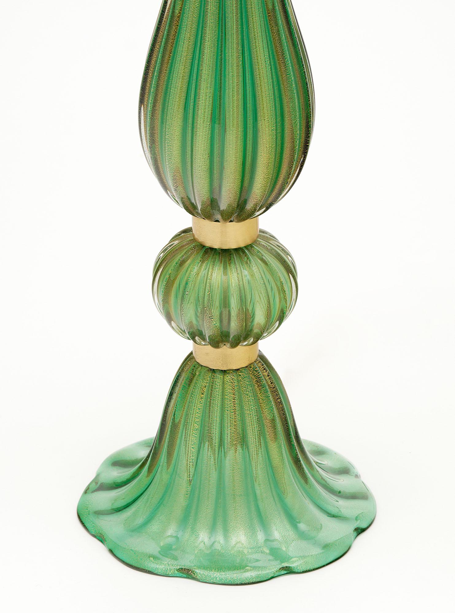 Murano Glass Green Lamps 2