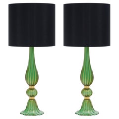 Murano Glass Green Lamps