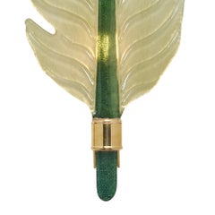 Murano Glass Green Leaf Sconces