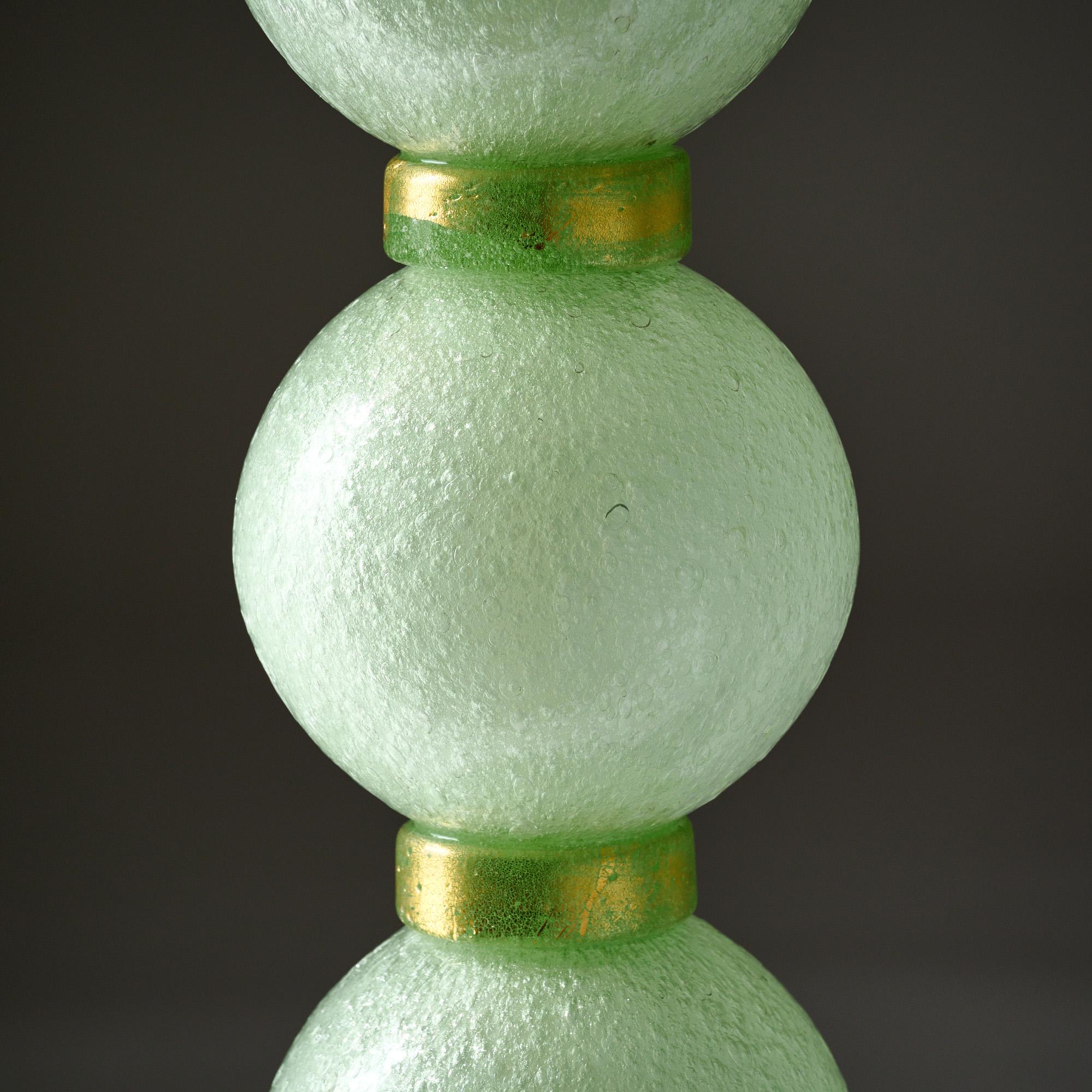 Murano Glass Green Pulegoso Lamps For Sale 2