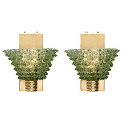 Murano Glass Green Rostrate Sconces