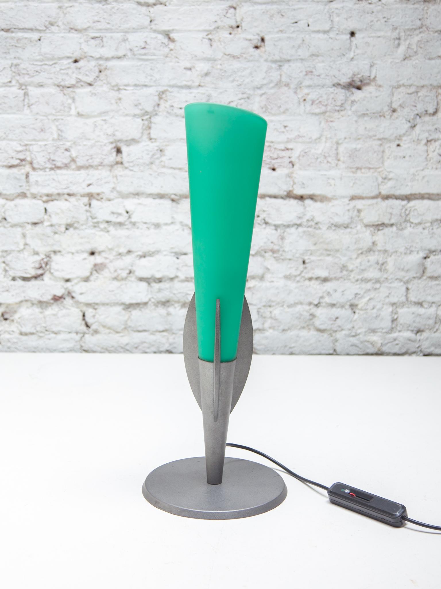 Lampe de table en verre de Murano vert, designée par Vetri Vintage 1980 Murano en vente 3