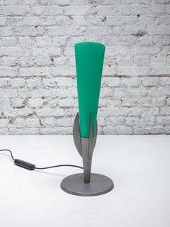 Murano Glass Green Table Lamp designed by Vetri Vintage 1980s Murano