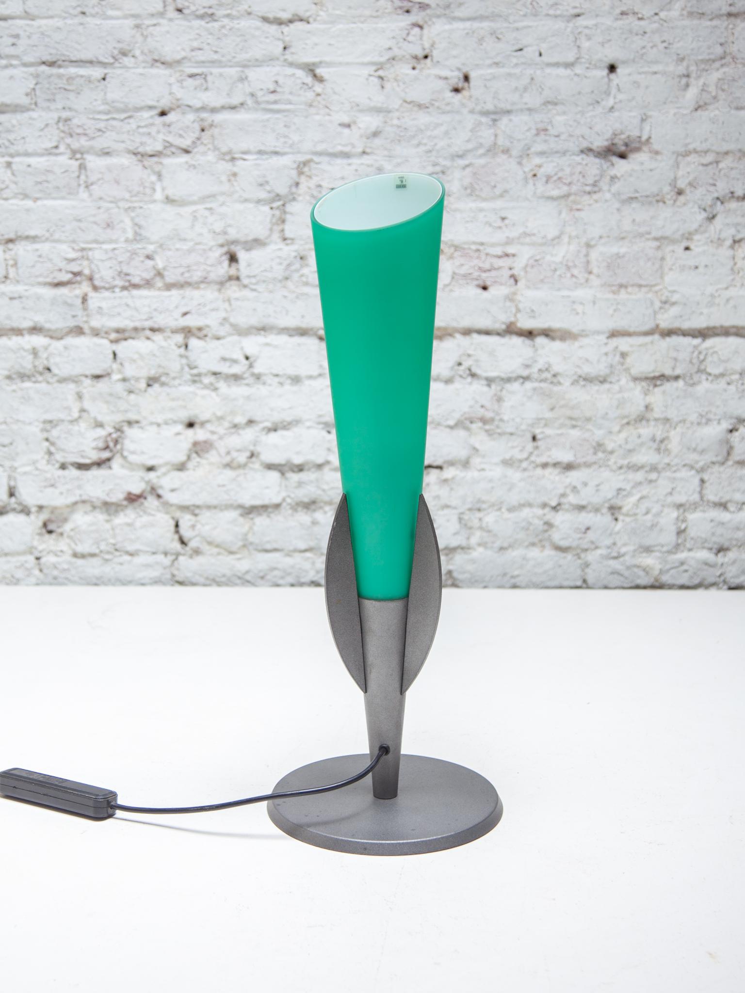 Lampe de table en verre de Murano vert, designée par Vetri Vintage 1980 Murano Bon état - En vente à Antwerp, BE