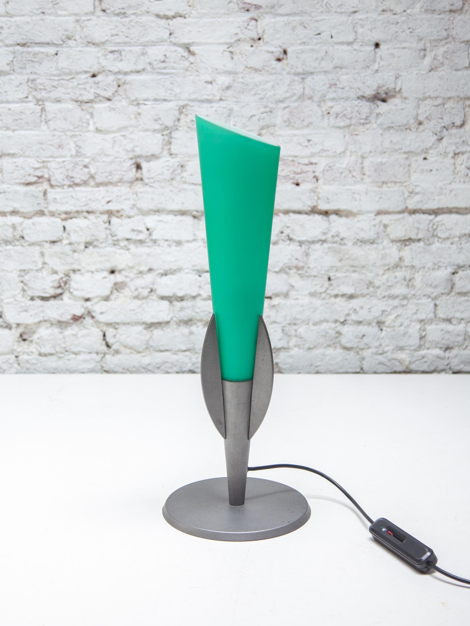 Lampe de table en verre de Murano vert, designée par Vetri Vintage 1980 Murano en vente 2