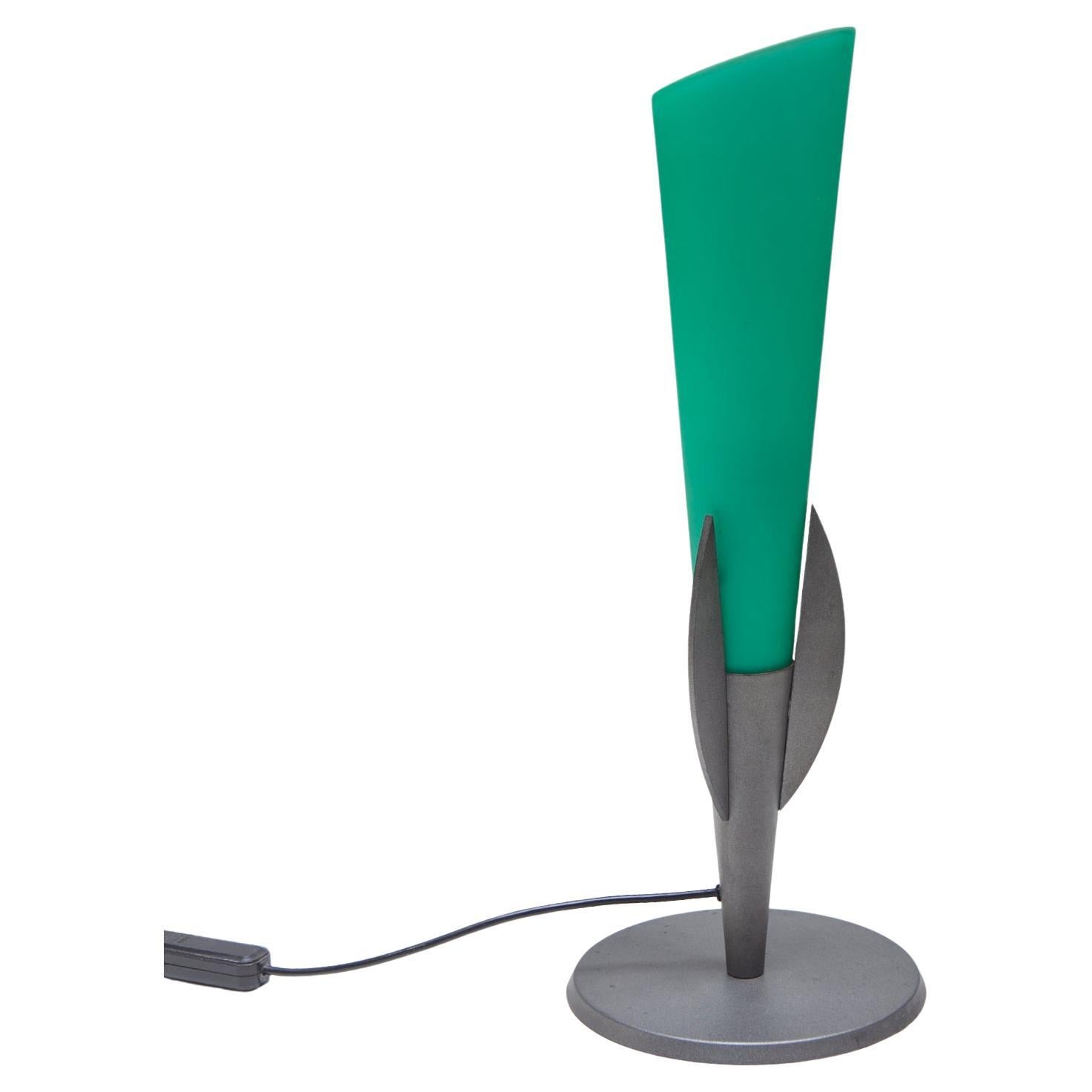 Lampe de table en verre de Murano vert, designée par Vetri Vintage 1980 Murano