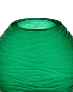 Murano Glass Green Textured Vase