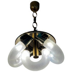 Lampadario a mezza catena in vetro di Murano di Aldo Nason per Mazzega, anni '60