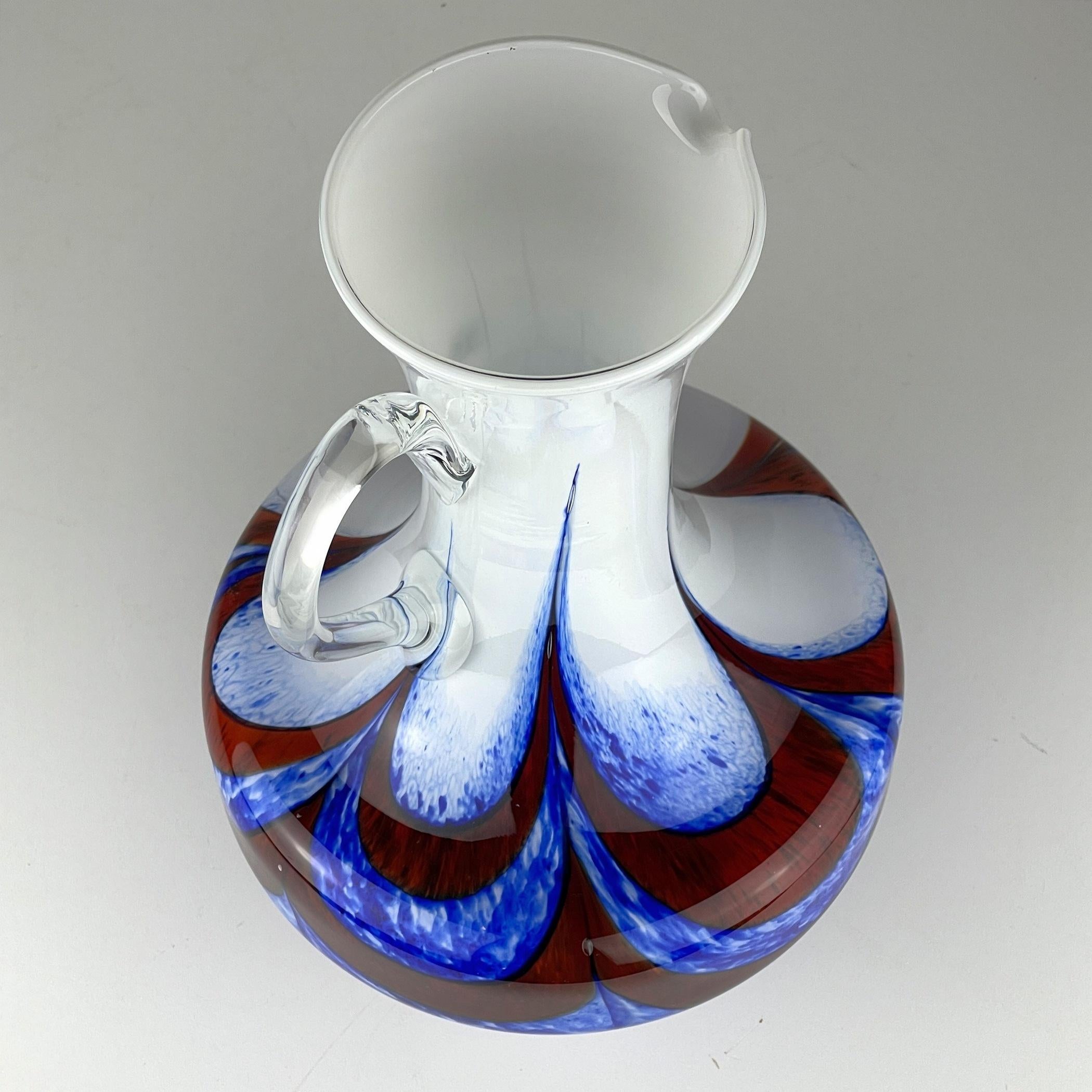 Murano Glass Hand-Cut Pitcher by Carlo Moretti Italy 1970s For Sale 5
