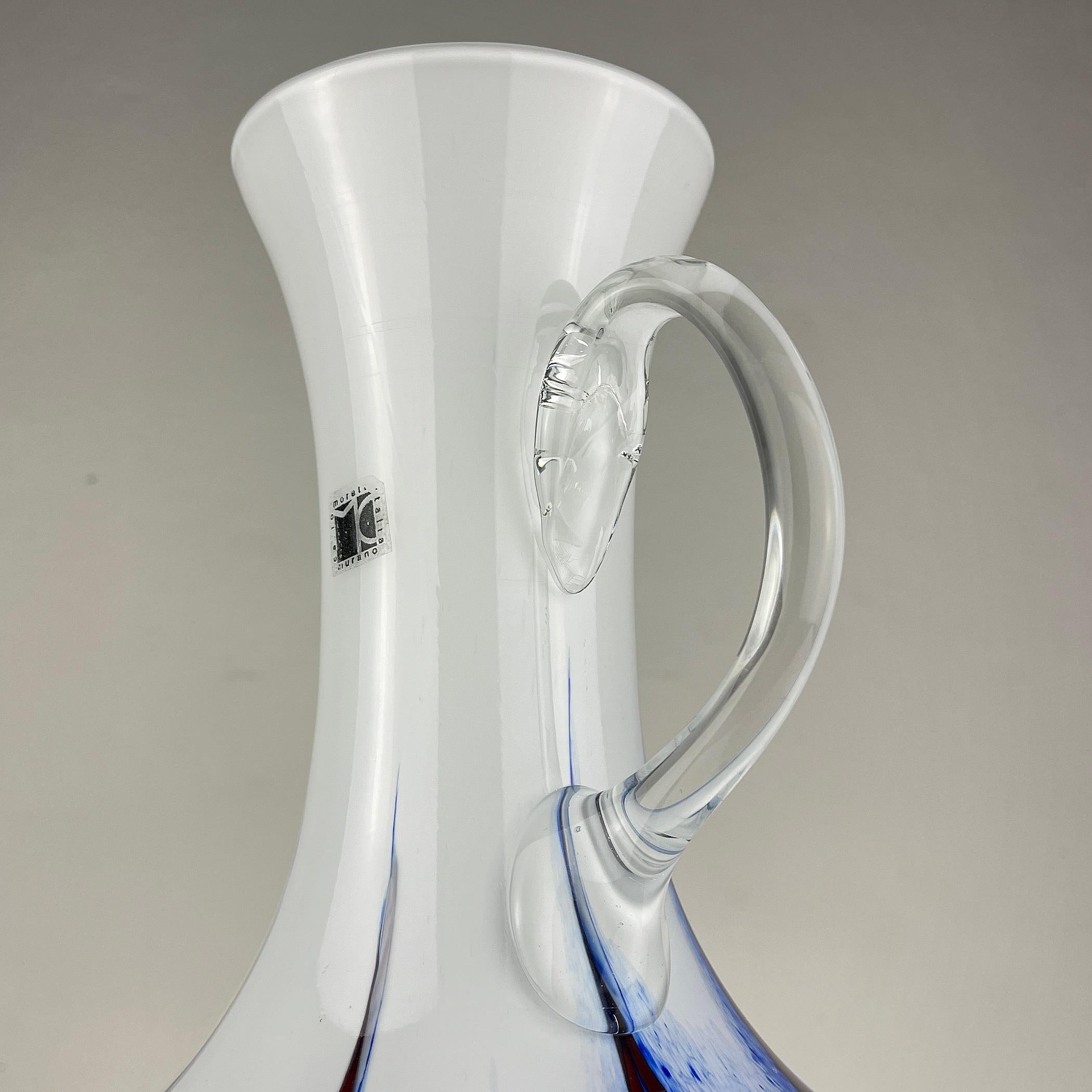 Mid-Century Modern Murano Glass Hand-Cut Pitcher by Carlo Moretti Italy 1970s For Sale