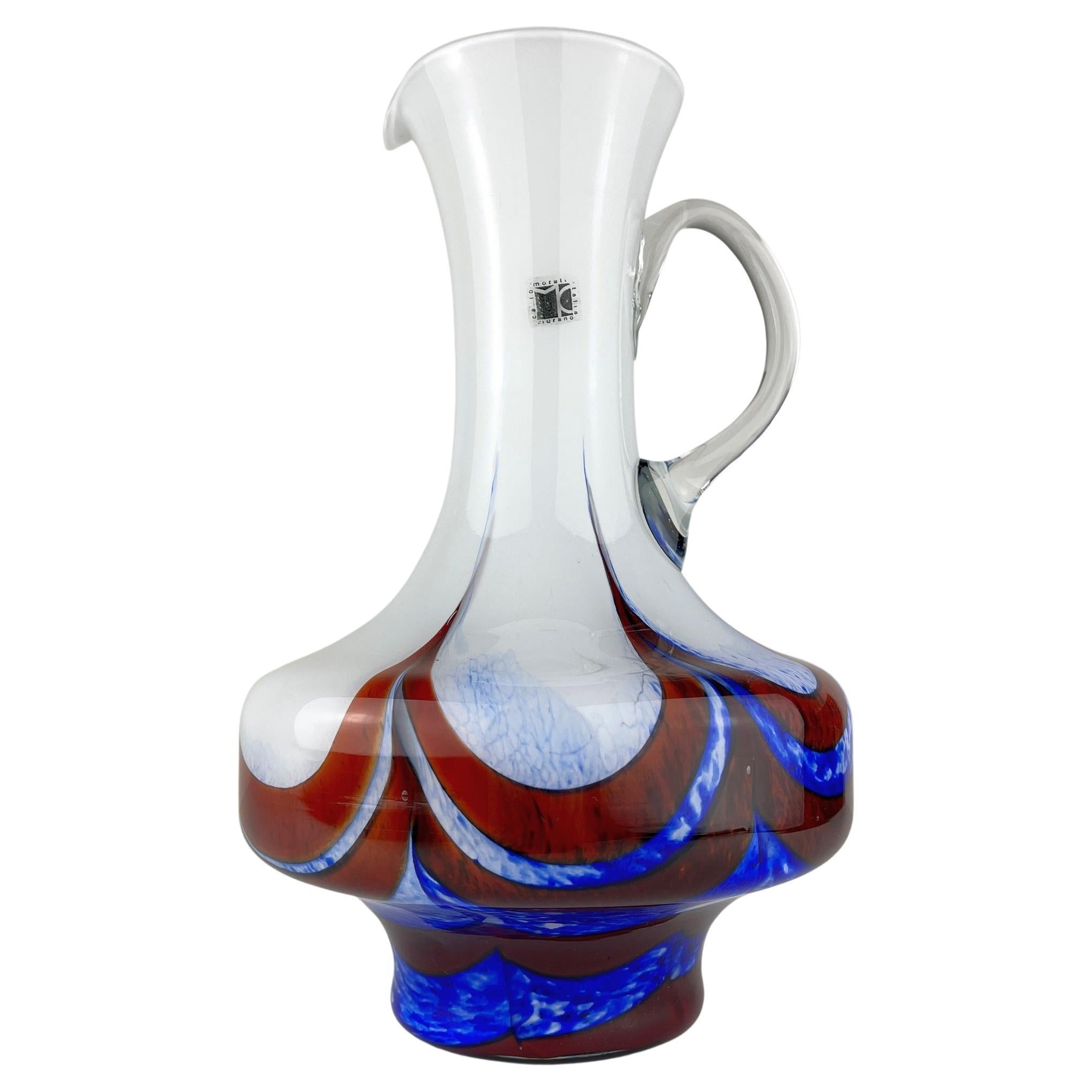 Murano Glass Hand-Cut Pitcher by Carlo Moretti Italy 1970s For Sale