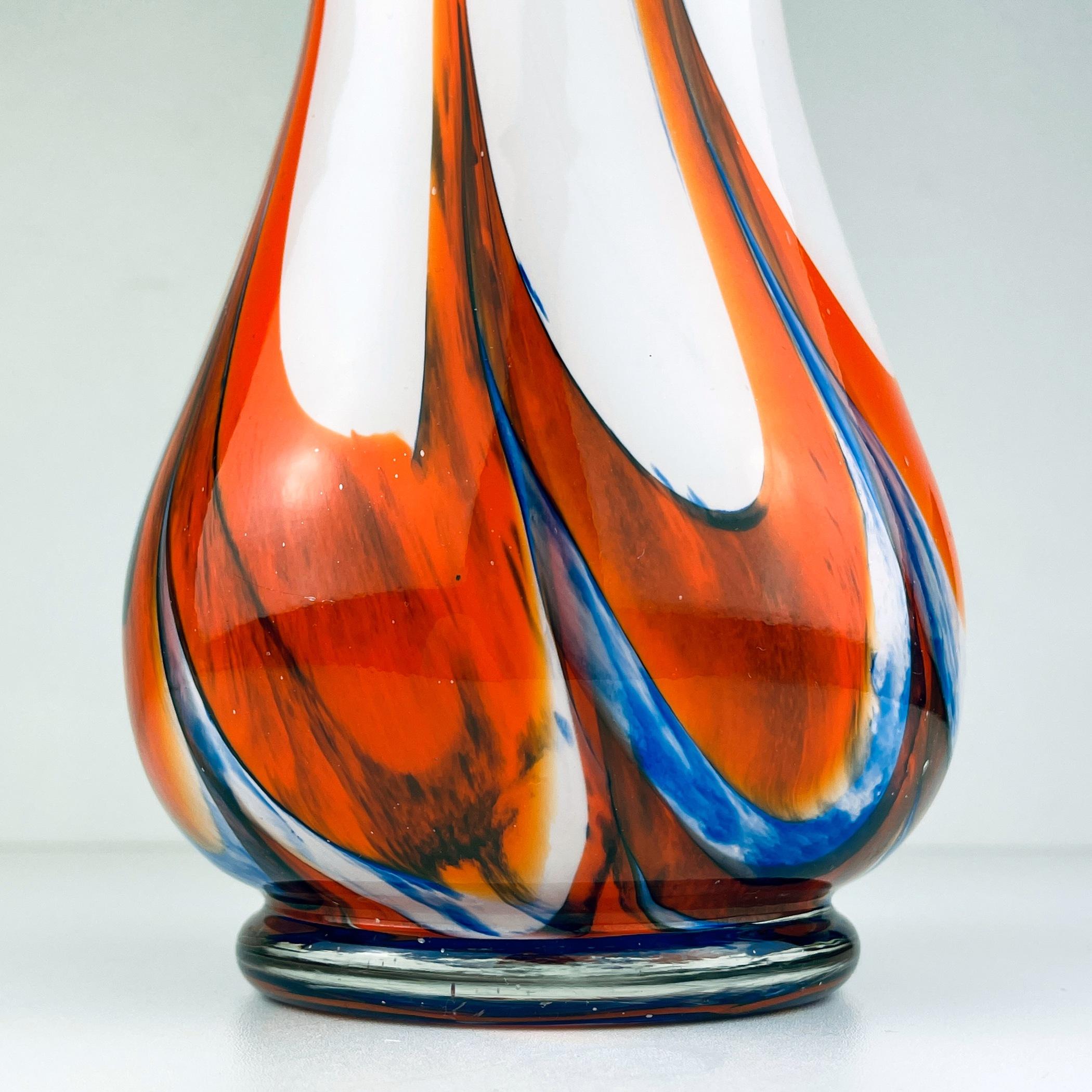 Mid-Century Modern Murano Glass Hand-Cut Vase by Carlo Moretti, Italy, 1970s For Sale