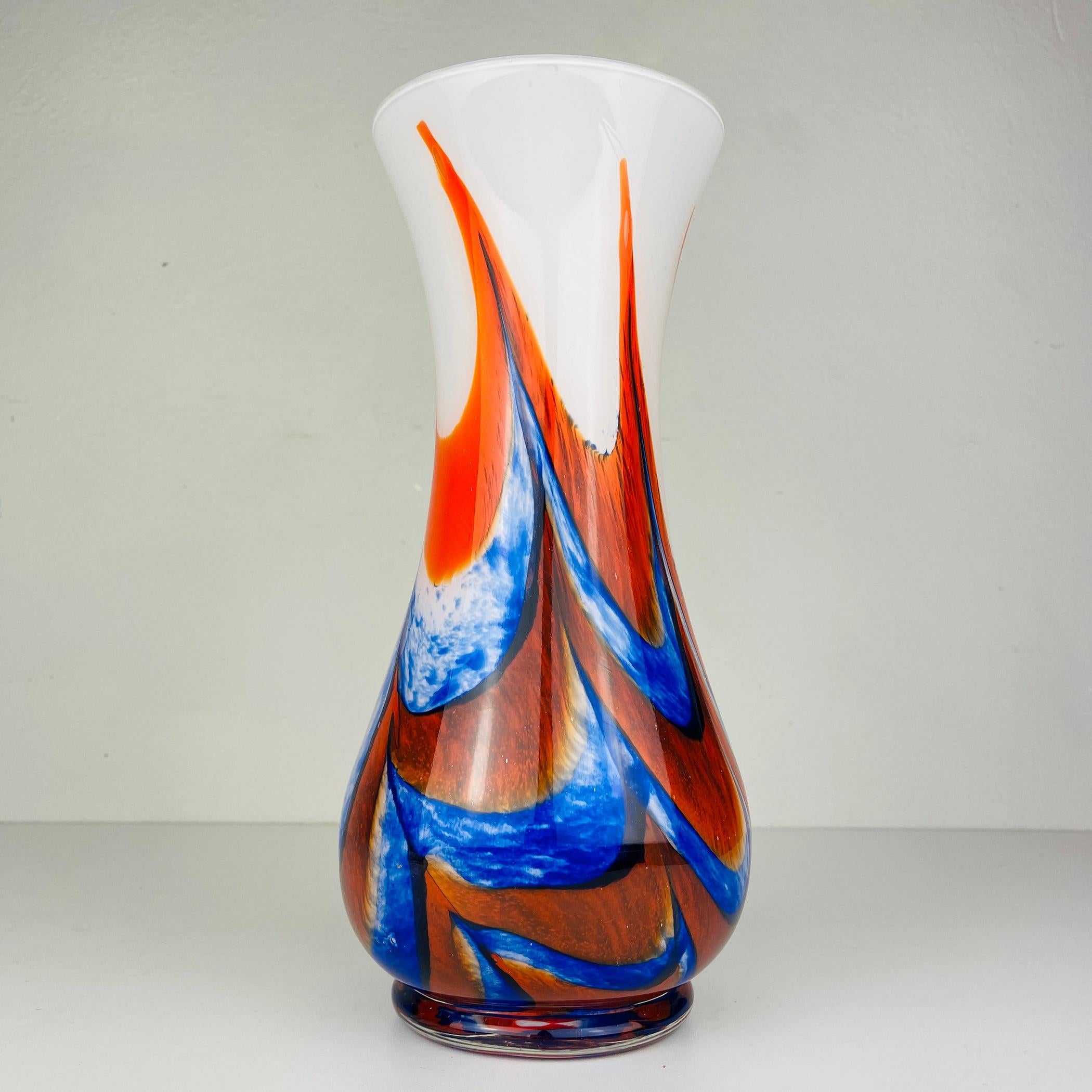 Italian Murano Glass Hand-Cut Vase by Carlo Moretti, Italy, 1970s For Sale