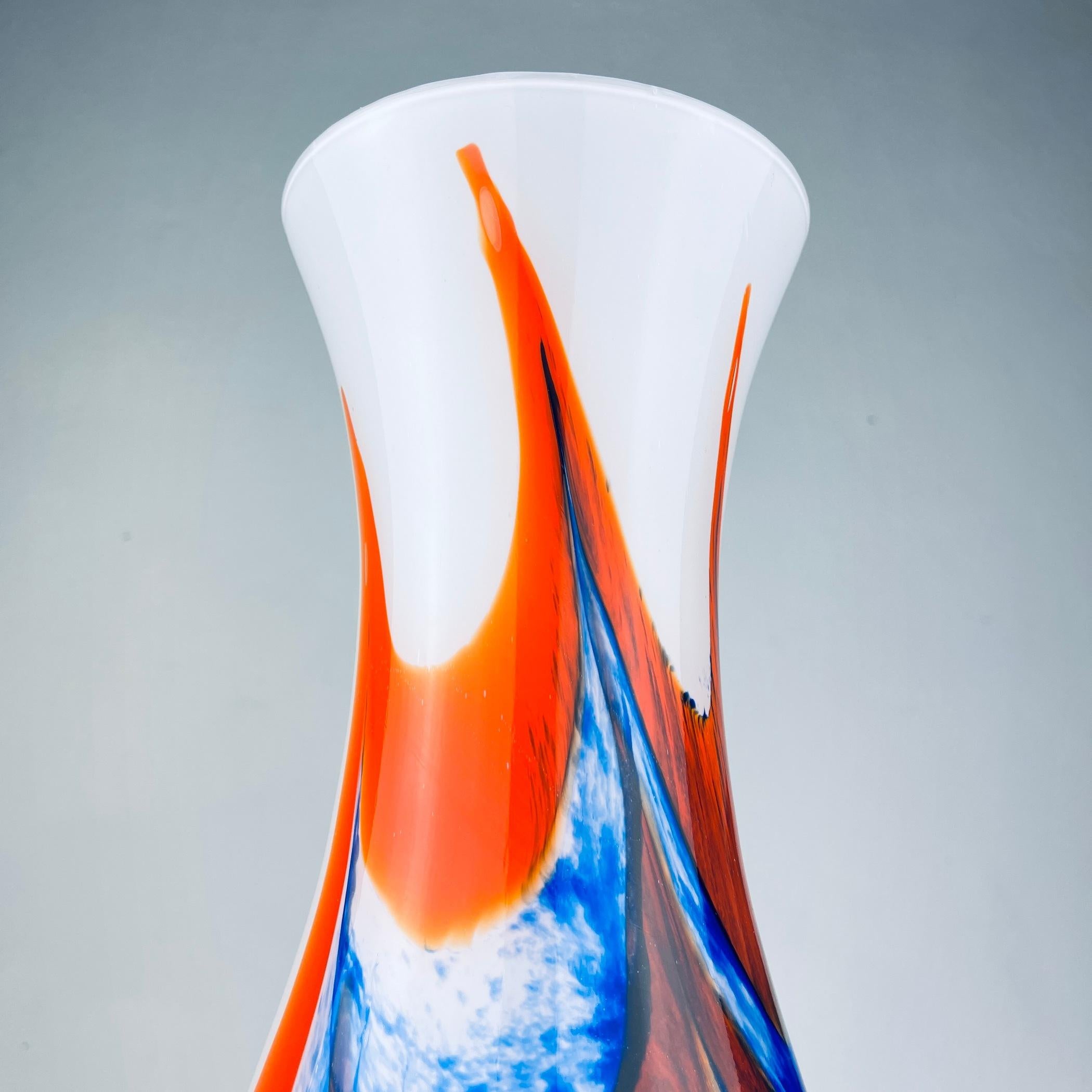 Vase aus Muranoglas mit Handschliff von Carlo Moretti, Italien, 1970er Jahre im Zustand „Gut“ im Angebot in Miklavž Pri Taboru, SI