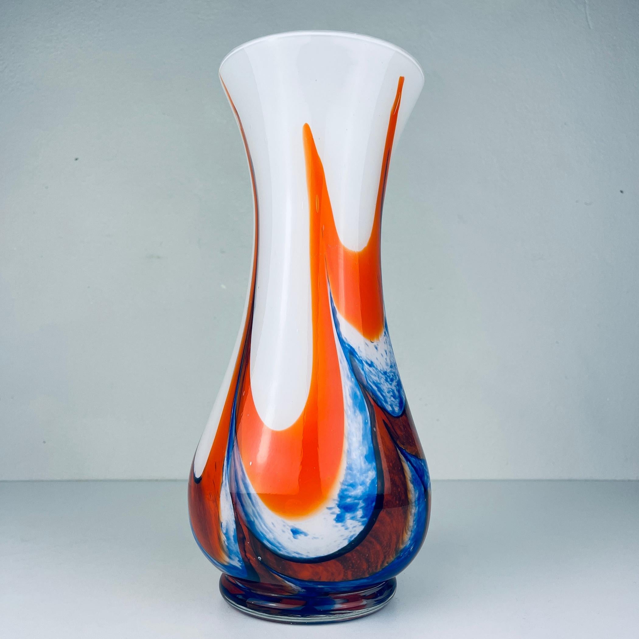 20th Century Murano Glass Hand-Cut Vase by Carlo Moretti, Italy, 1970s For Sale