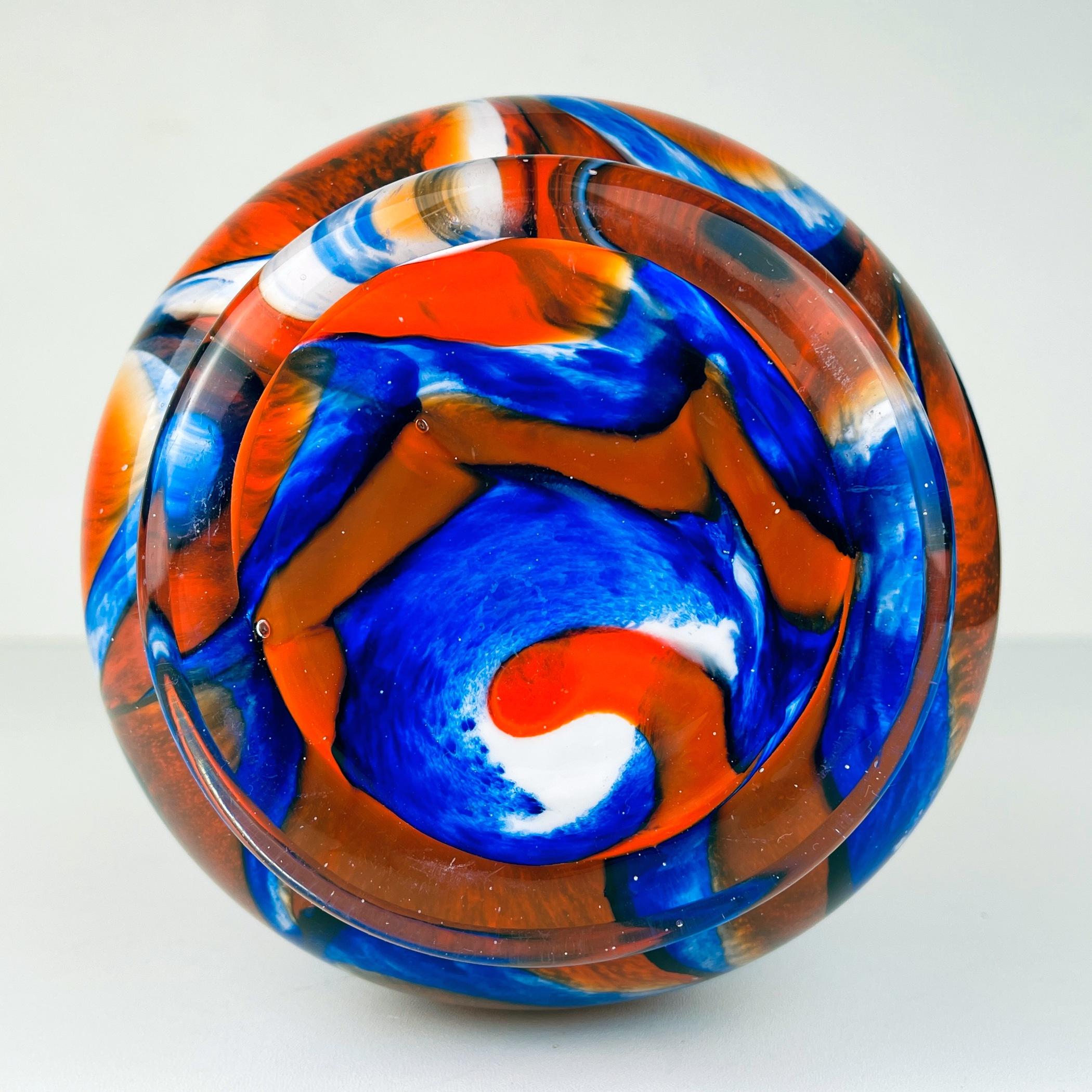 Vase en verre de Murano taillé à la main par Carlo Moretti, Italie, 1970 en vente 1