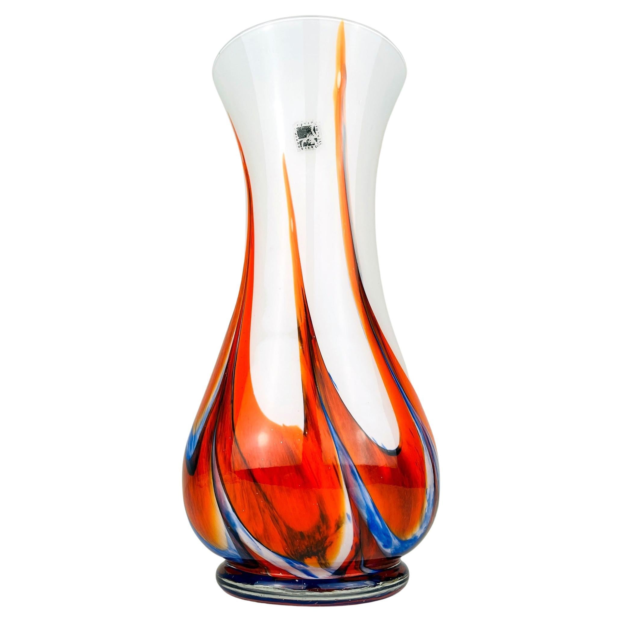Vase aus Muranoglas mit Handschliff von Carlo Moretti, Italien, 1970er Jahre