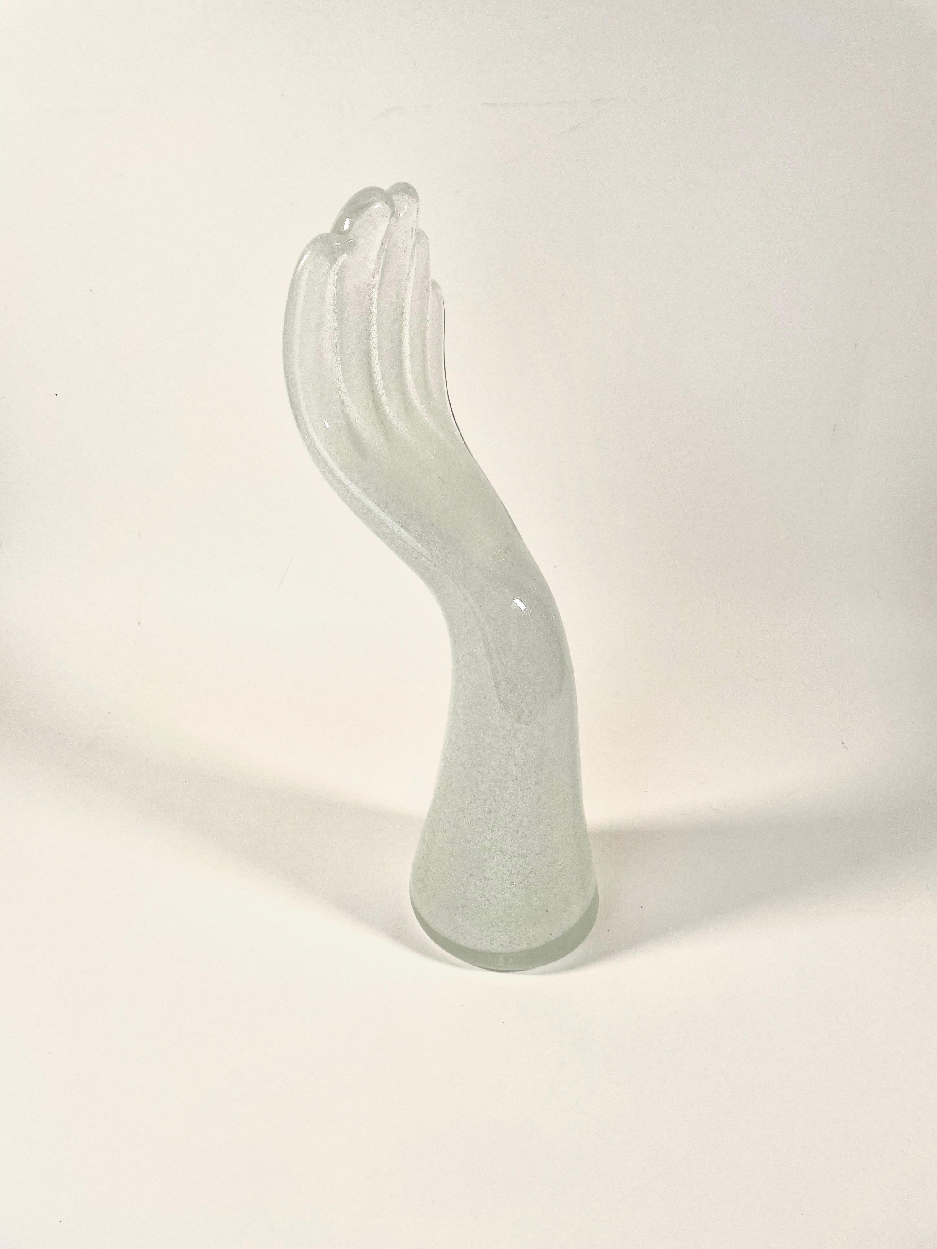 Murano Glass Hand Sculpture Signed Vistosi, Italy For Sale 5