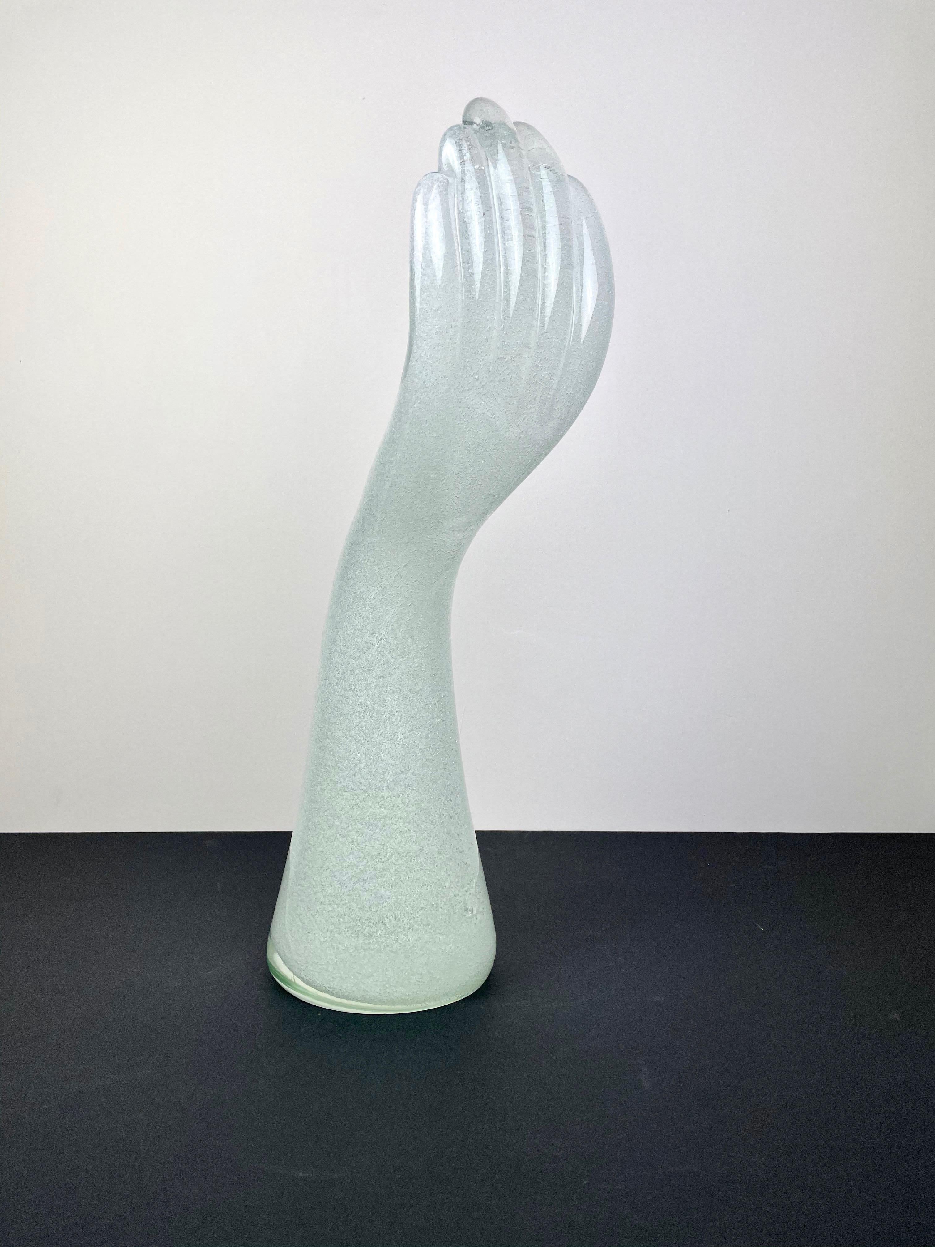 Murano Glass Hand Sculpture Signed Vistosi, Italy In Good Condition For Sale In Rome, IT