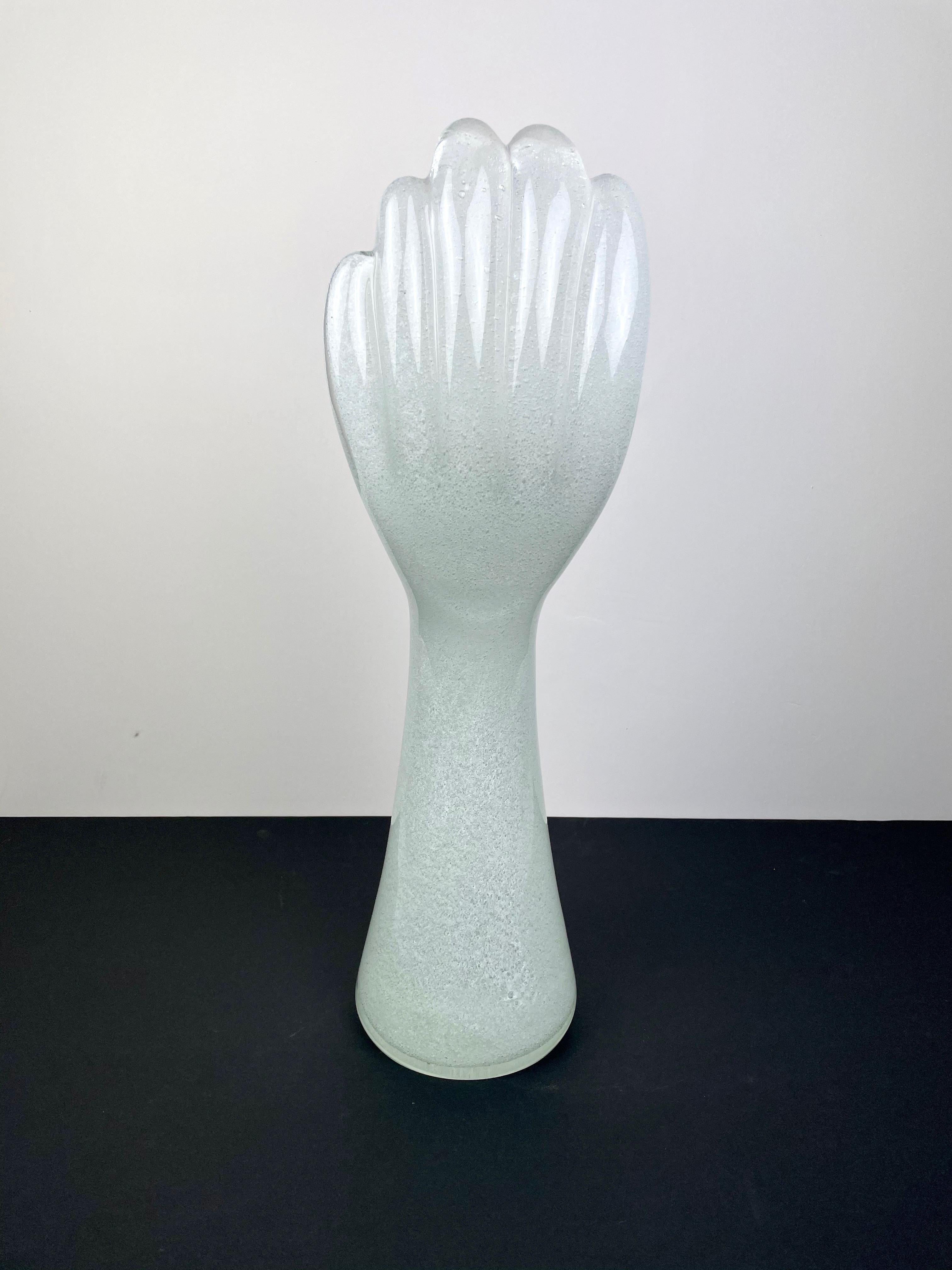 20th Century Murano Glass Hand Sculpture Signed Vistosi, Italy For Sale
