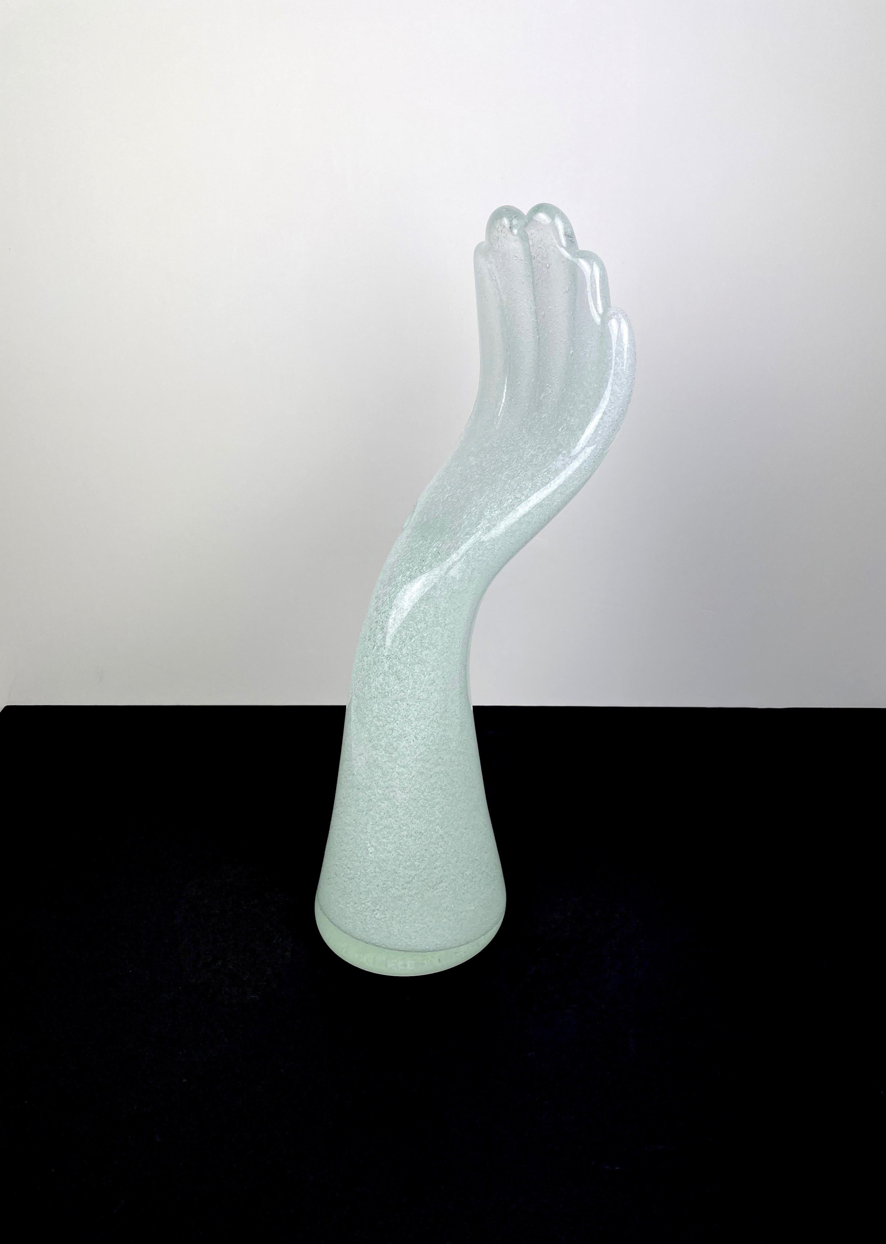 Murano Glass Hand Sculpture Signed Vistosi, Italy For Sale 1