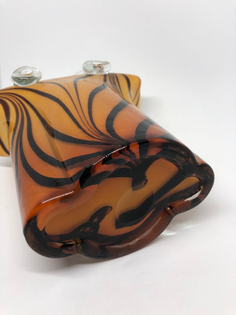 Murano Glass Handbag Vase Sommerso Vintage, Italy, 1960s For Sale at