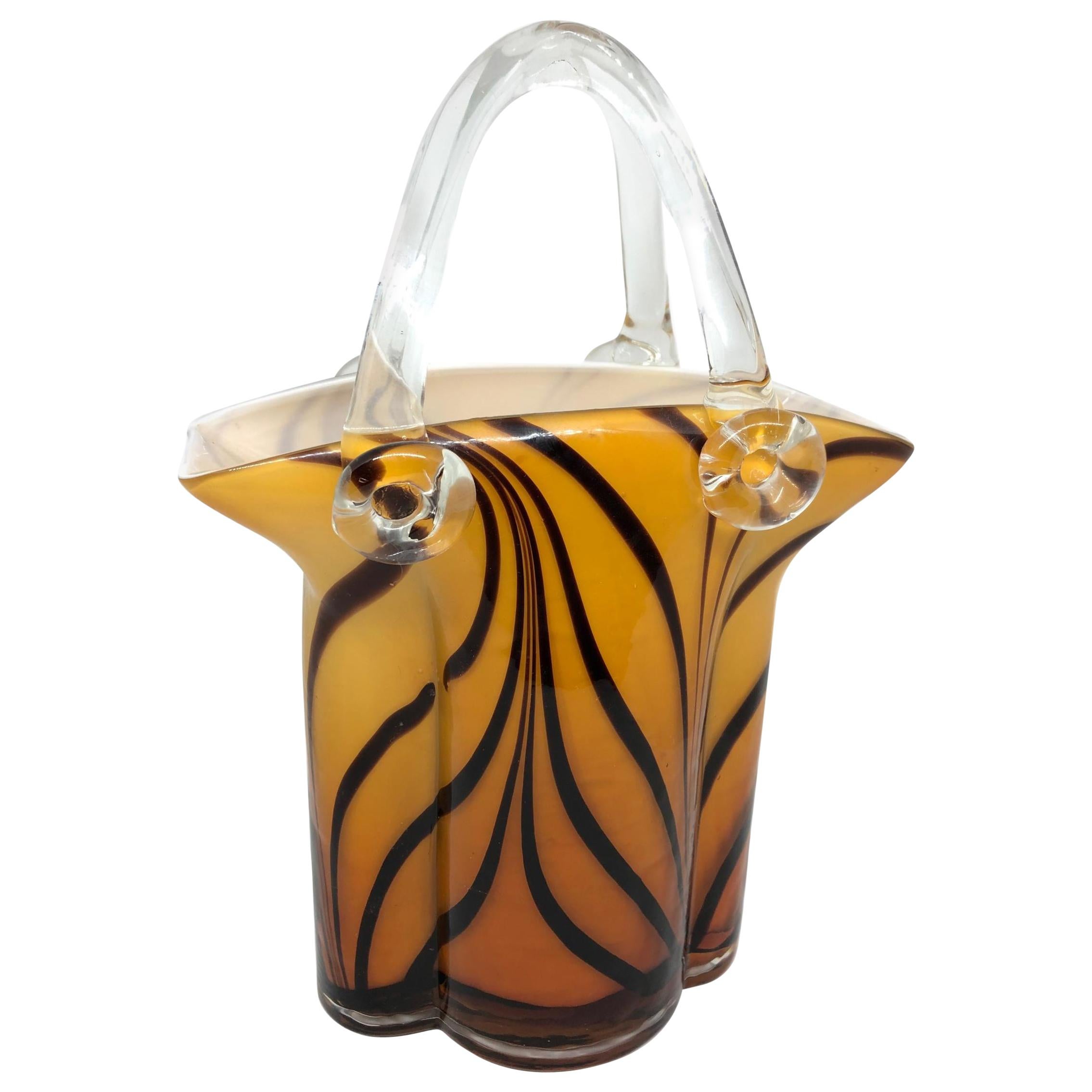 offentlig foredrag Bourgeon Murano Glass Handbag Vase Sommerso Vintage, Italy, 1960s at 1stDibs |  vintage glass purse, murano bag, murano glass purse vase