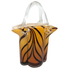 Murano Glass Handbag Vase Sommerso Vintage, Italy, 1960s