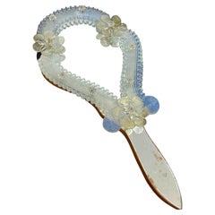 Murano Glass Handheld or Wall Vanity Mirror, circa 1950s, Italy, Venetian Venice