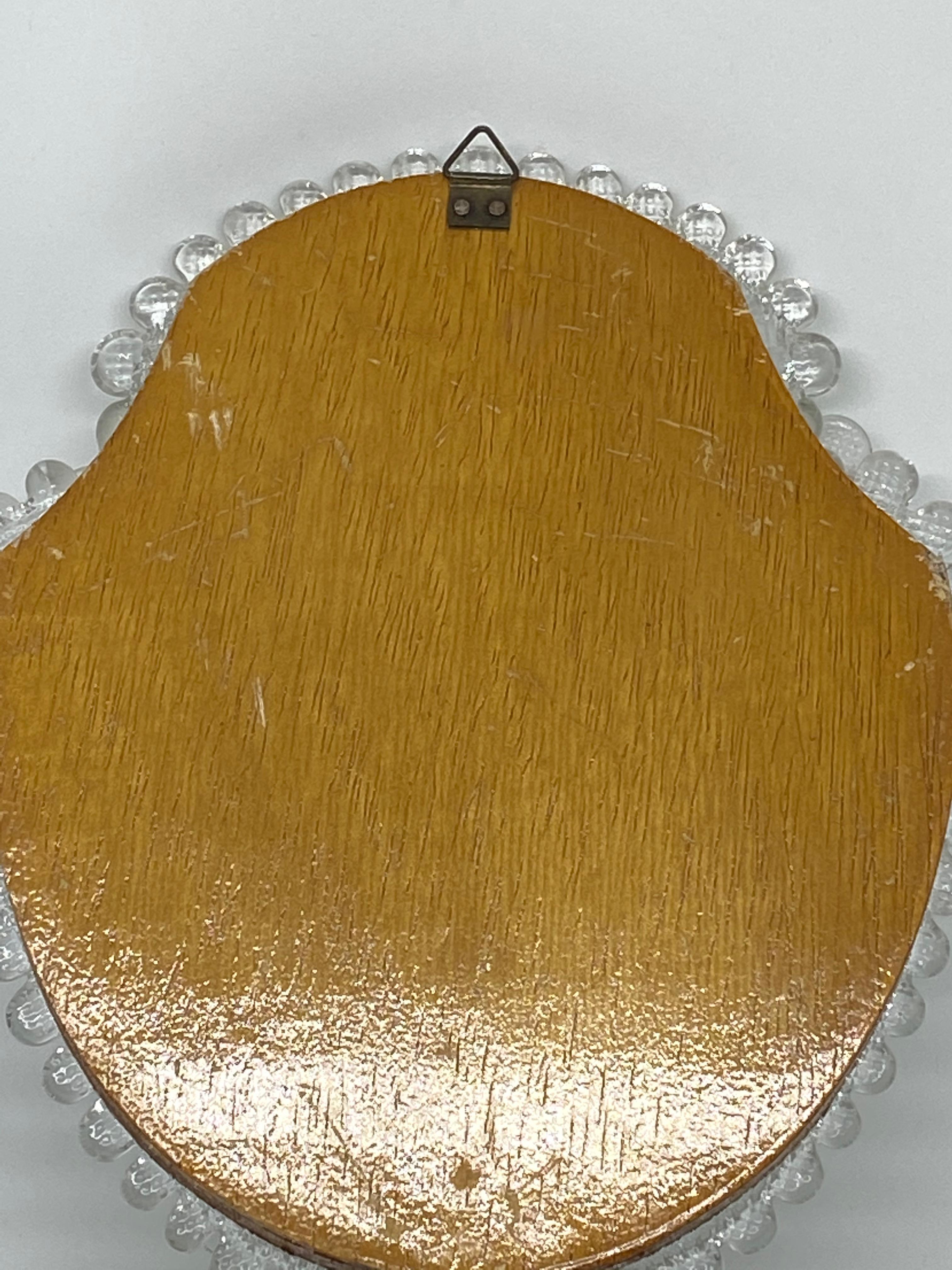 Schminktischspiegel aus Muranoglas mit Handaufzug, ca. 1950er Jahre, Italien, Venedig (Holz) im Angebot