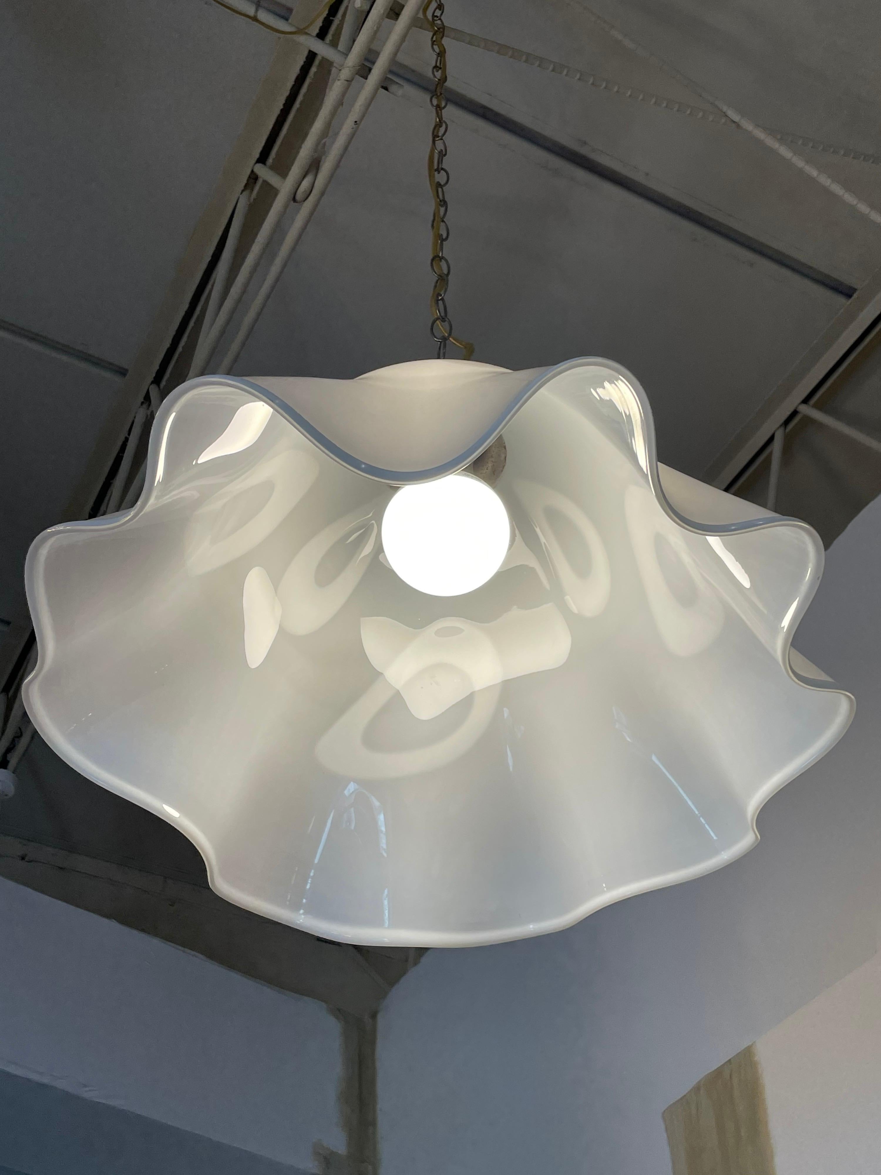 Mid-Century Modern Murano Glass Handkerchief Style Hanging Light