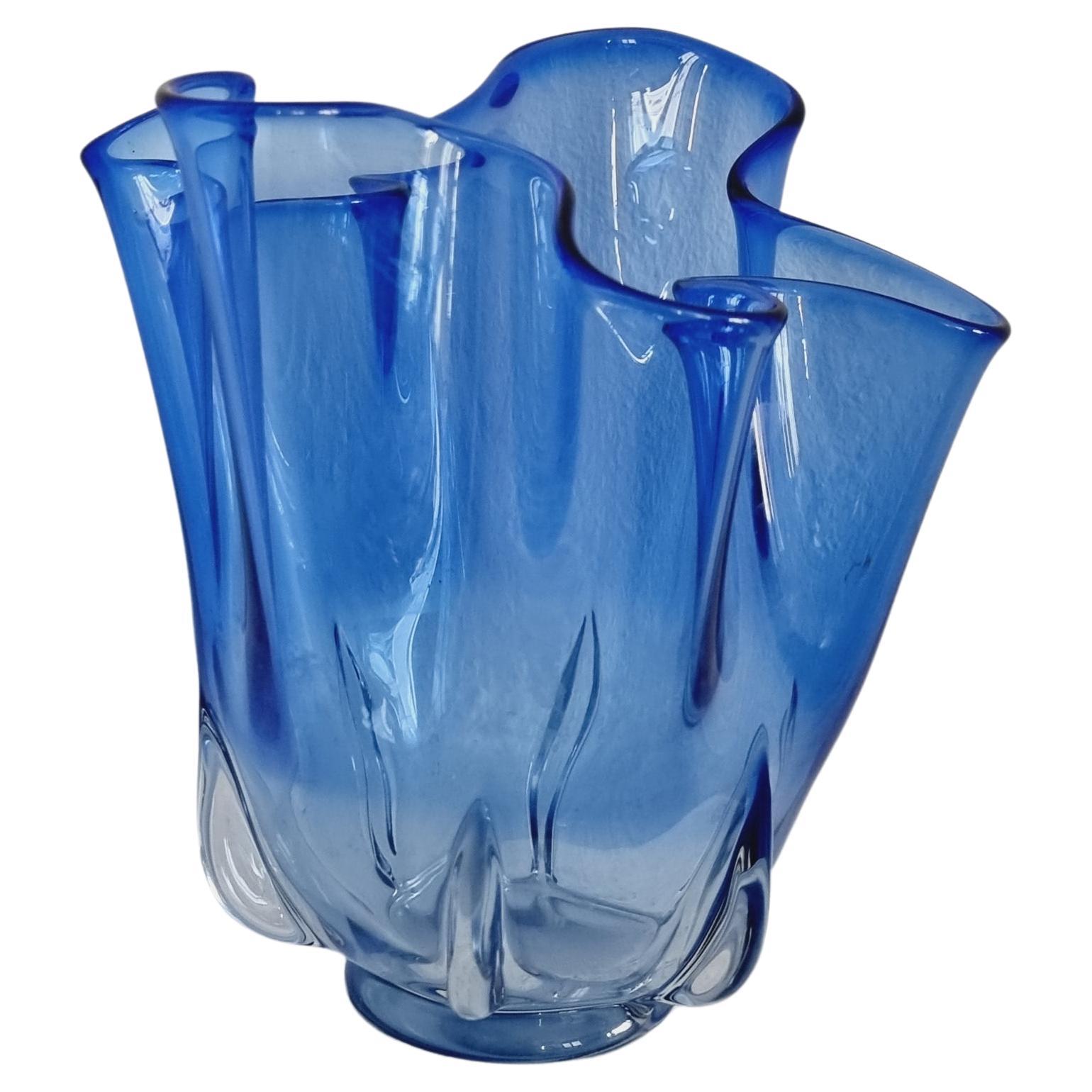 Murano Glass Handkerchief Vase, Italy 1980/90s For Sale