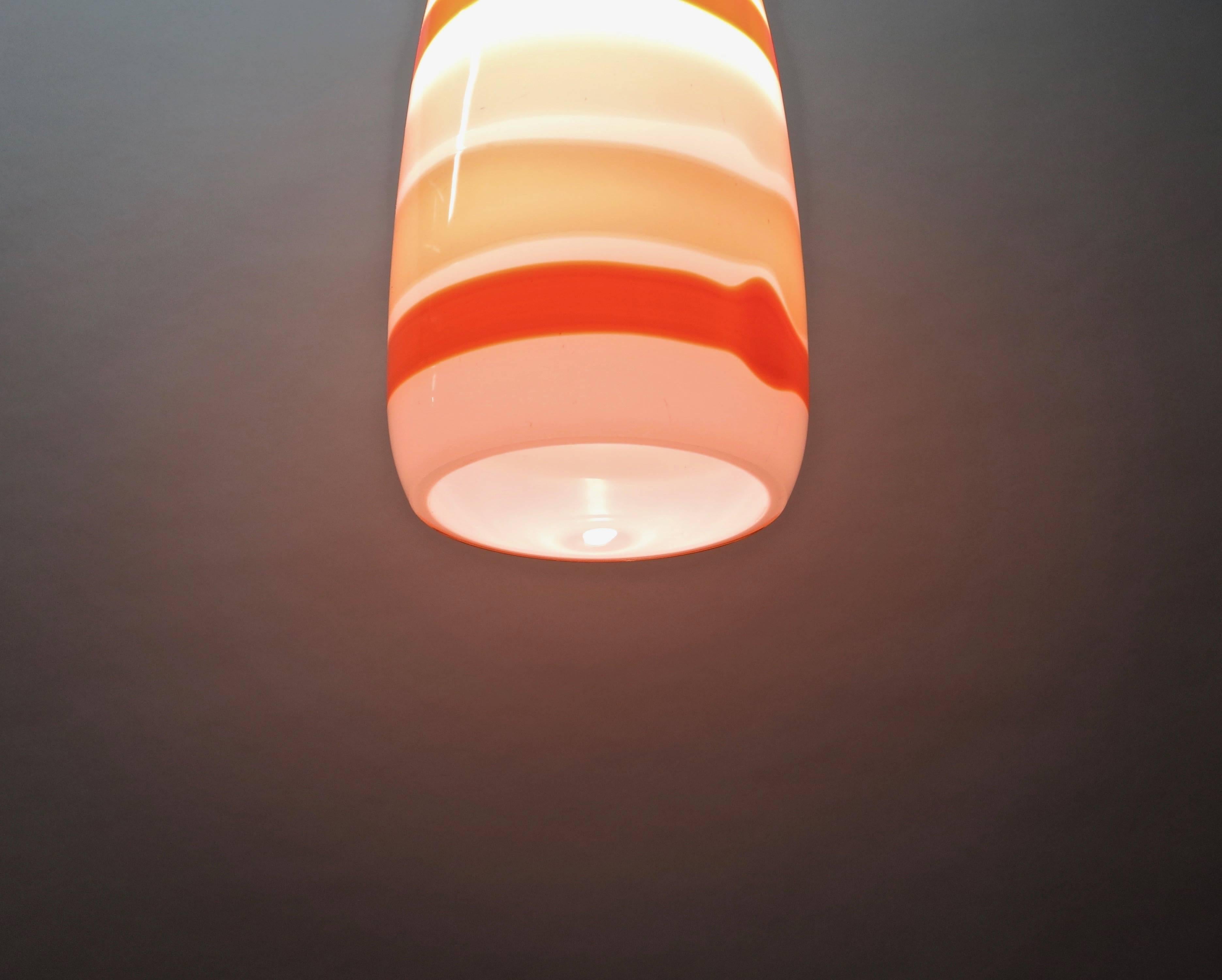 Single Glass Ceiling Light  By Massimo Vignelli for Venini, Made in Italy 1950s 3