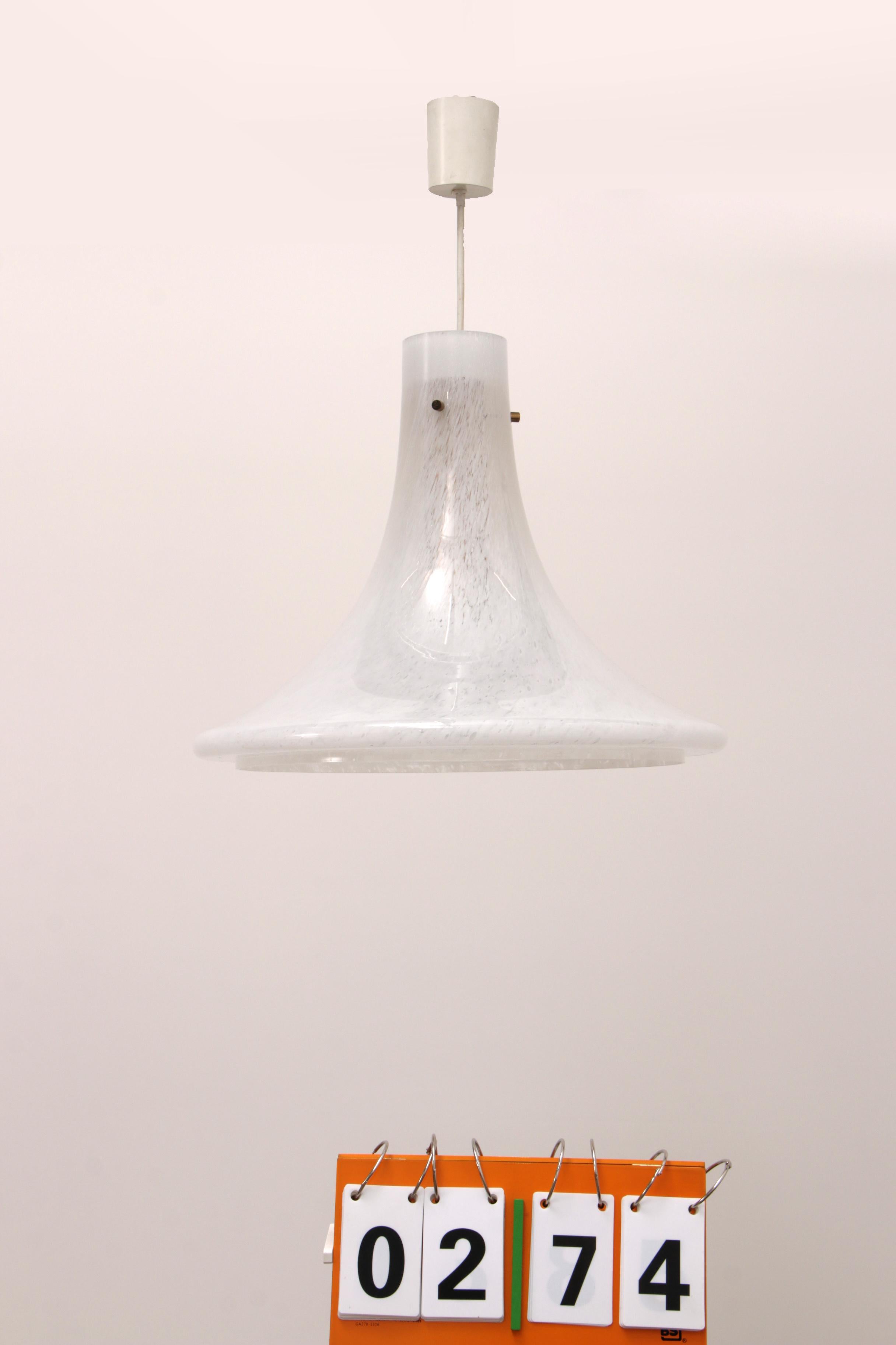 Murano Glass Hanging Lamp White Glashutte Limburg, 1970 9