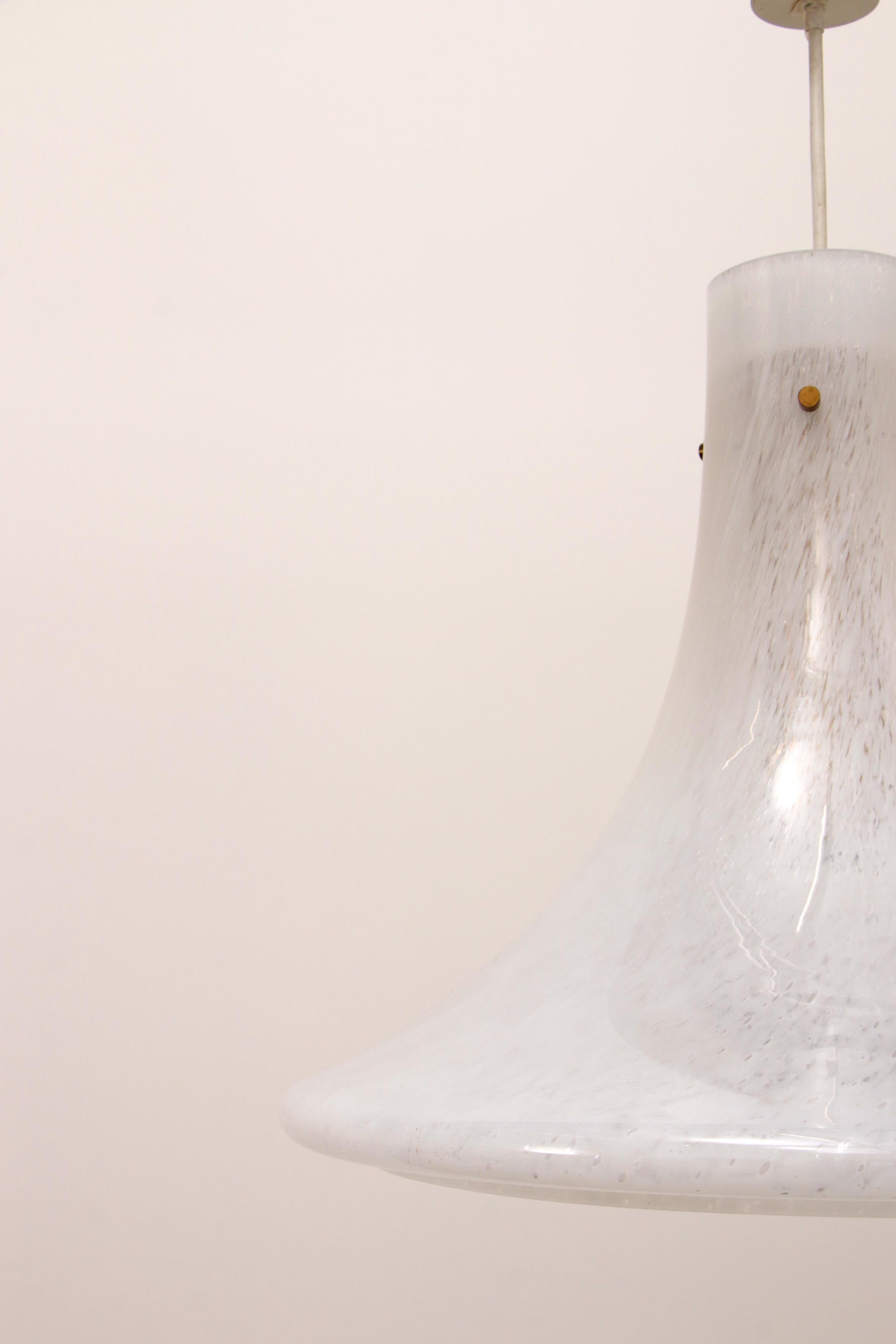 Murano Glass Hanging Lamp White Glashutte Limburg, 1970 1
