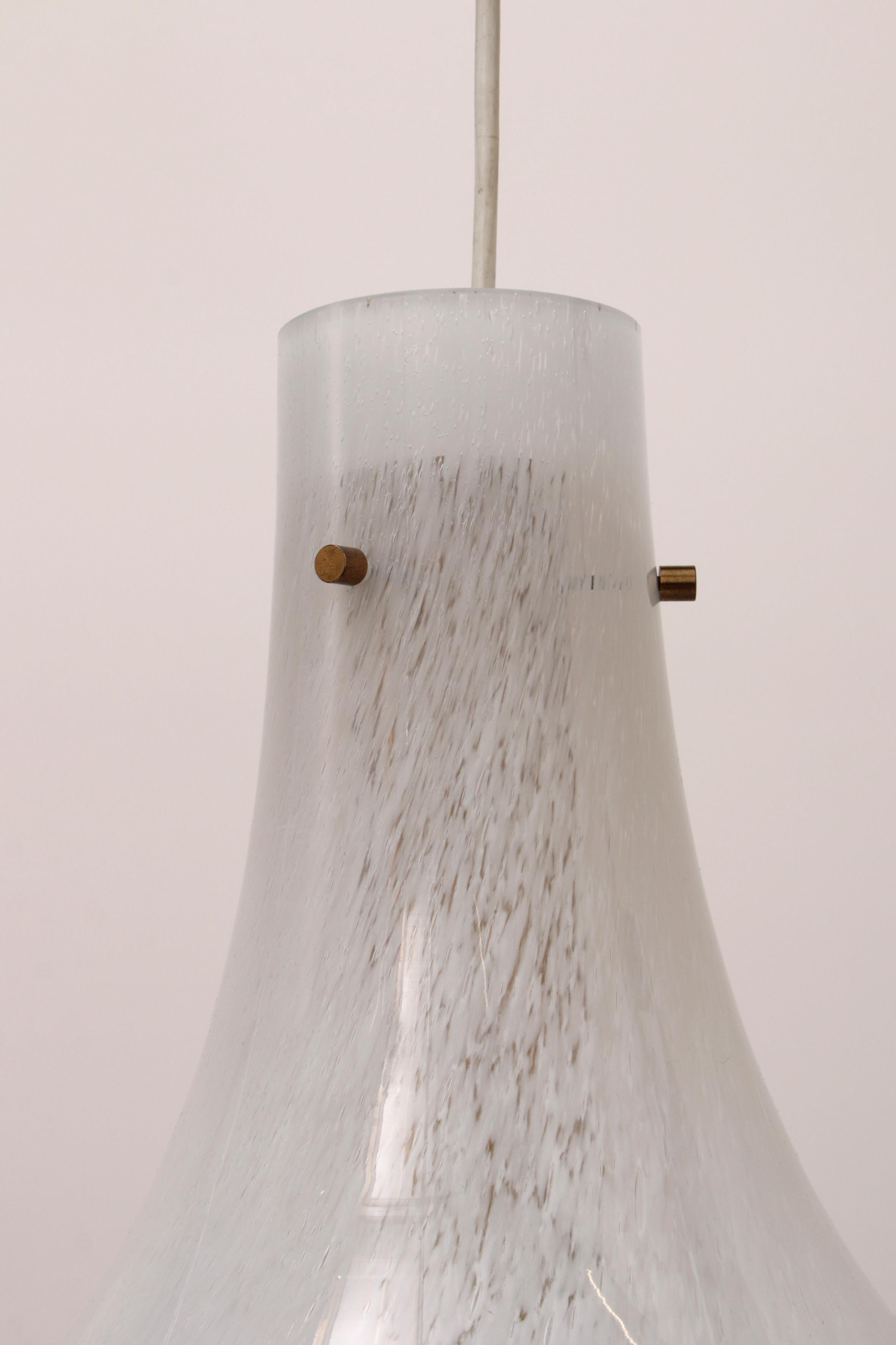 Murano Glass Hanging Lamp White Glashutte Limburg, 1970 2