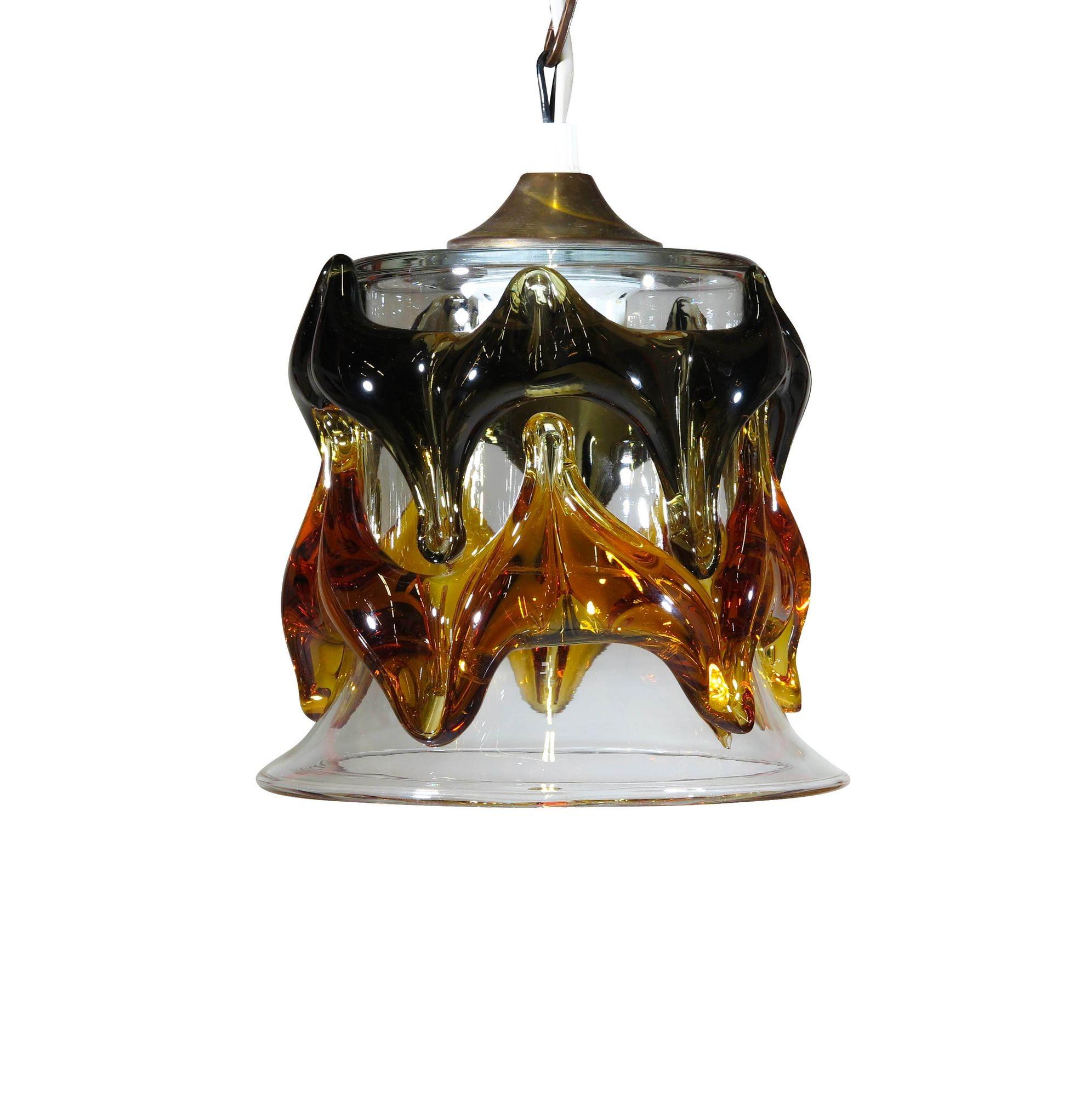 20th Century Murano Glass Hanging Pendant Light For Sale