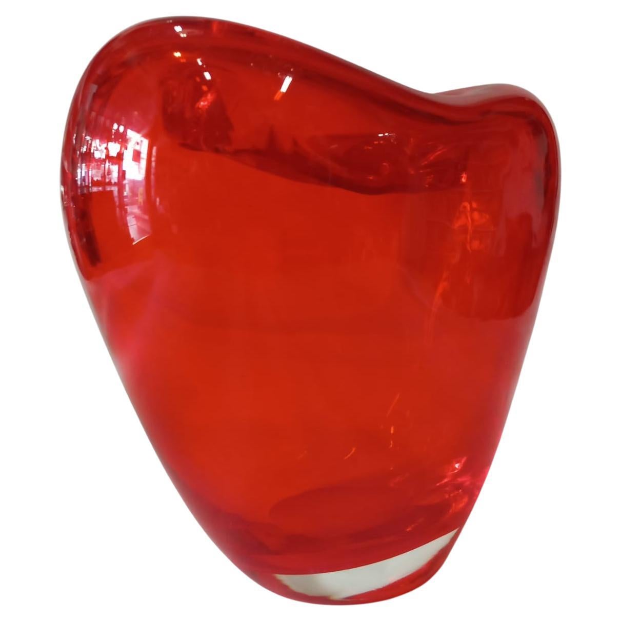 Murano glass heart vase by Maria Christina Hamel, 1990s, good original condition.