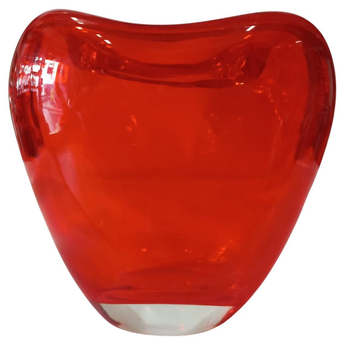 Murano Glass Heart Vase by Maria Christina Hamel, 1990s In Good Condition For Sale In Vienna, AT