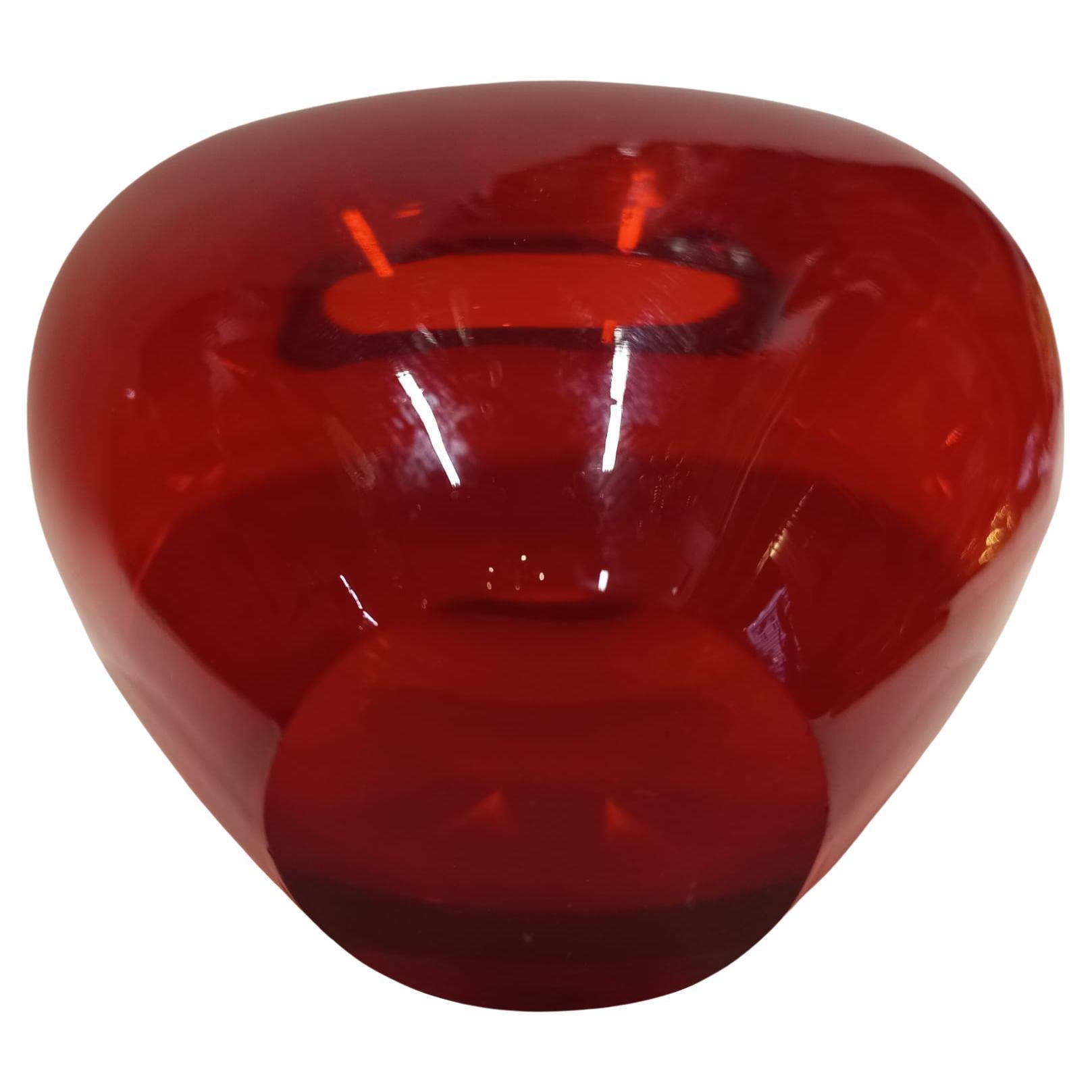 Murano Glass Heart Vase by Maria Christina Hamel, 1990s In Good Condition For Sale In Vienna, AT