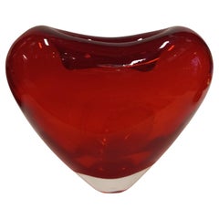 Murano Glass Heart Vase by Maria Christina Hamel, 1990s
