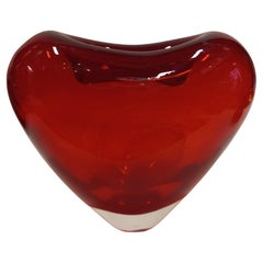 Glass Heart Bud Vase